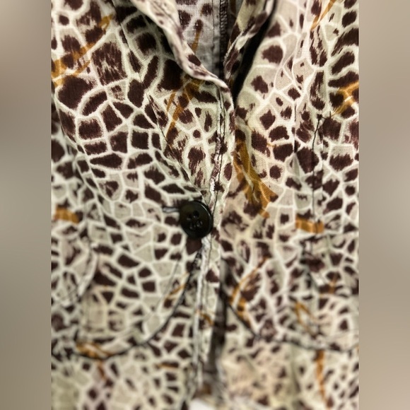 Focus 2000 100% Linen animal print blazer - Picture 3 of 6